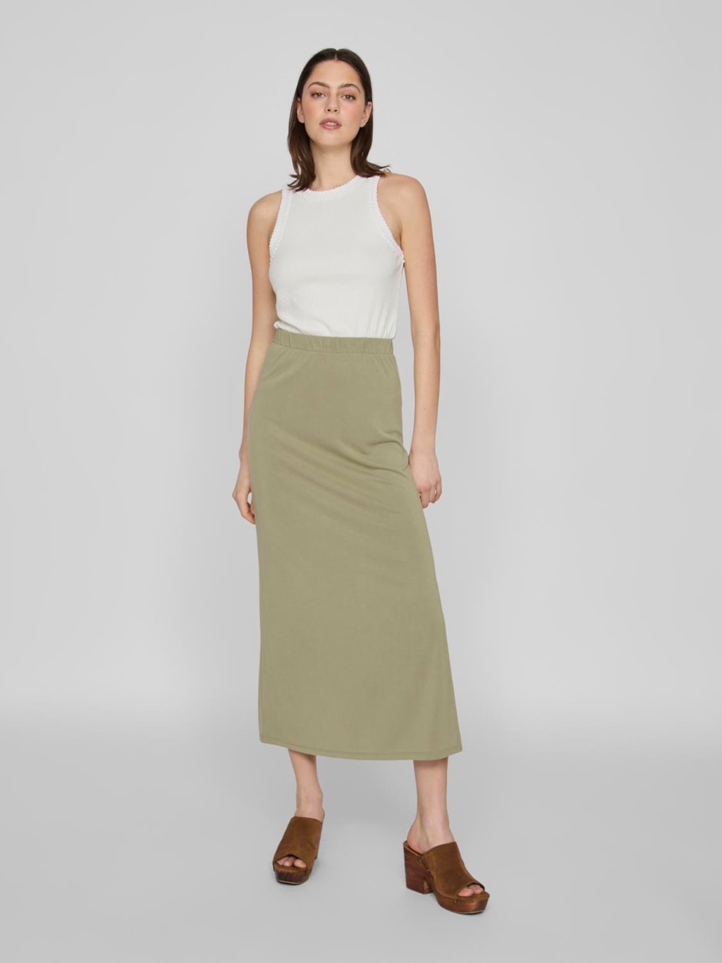 VILA Vimodala sage ankle skirt