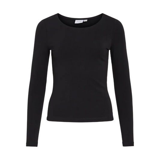 VILA Crew Neck Black Top