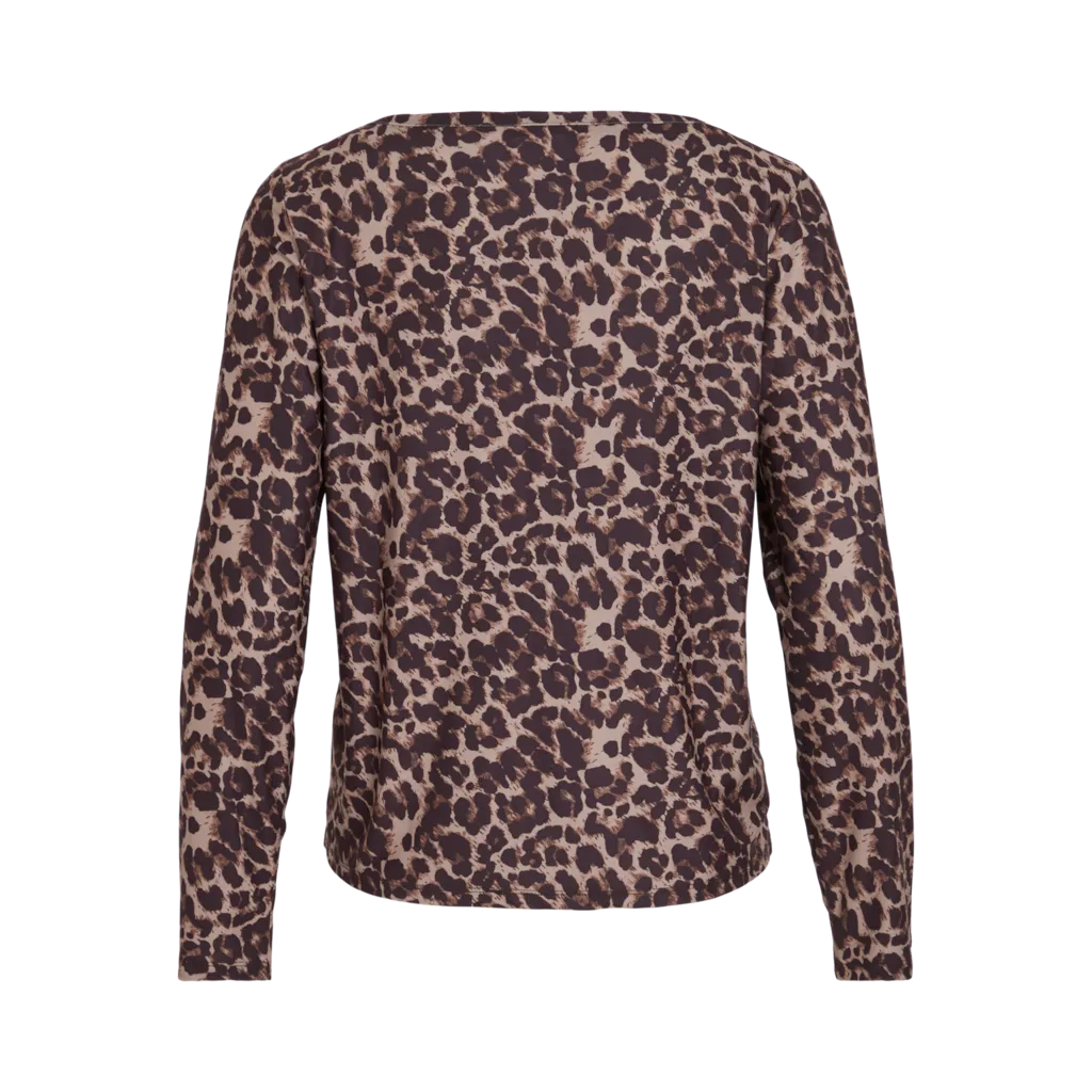 VILA Leopard Boatneck Top