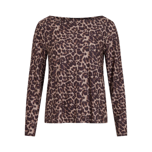 VILA Leopard Boatneck Top