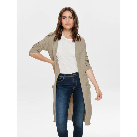 JDY Long Cardigan in Stone Size  12 left