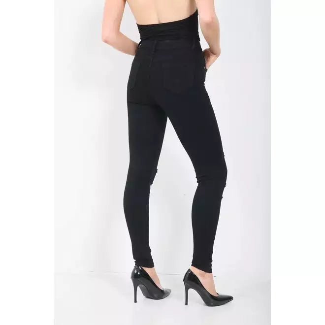 High waisted skinny black jeans