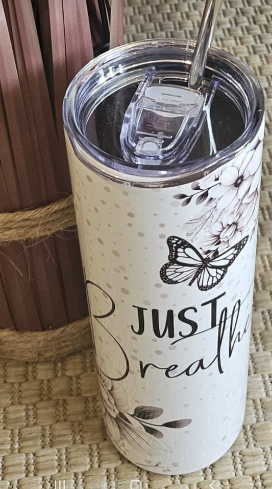 Just Breathe metal drink tumbler