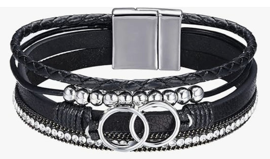 Black magnetic rings bracelet