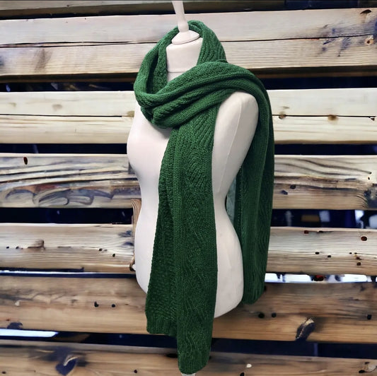 Chunky Cable Fern Green Scarf