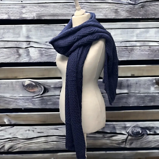 Navy Chunky Knit Scarf